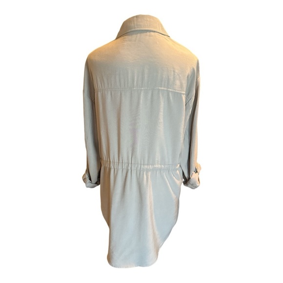 ZARA Lapel Collar Over-shirt Button Jacket/Dress Drawstring Waist M Utility - Picture 8 of 11
